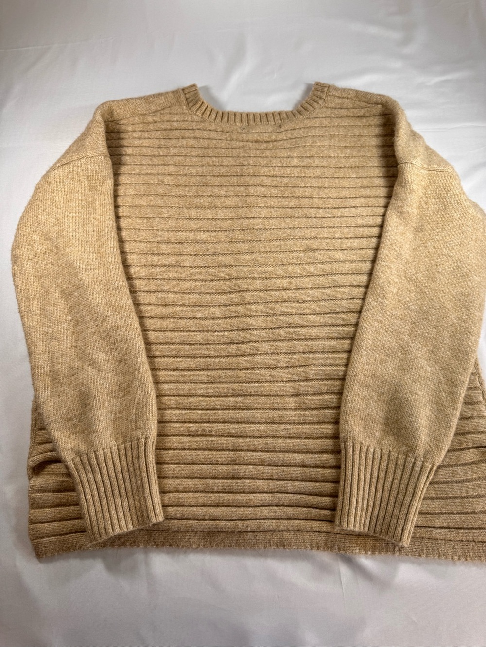 Tahari camel v neck sweater women’s large cozy knit sweater - Picture 6 of 6